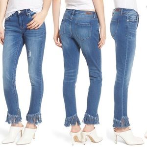 BlankNYC Fray Hem Skinny Jeans